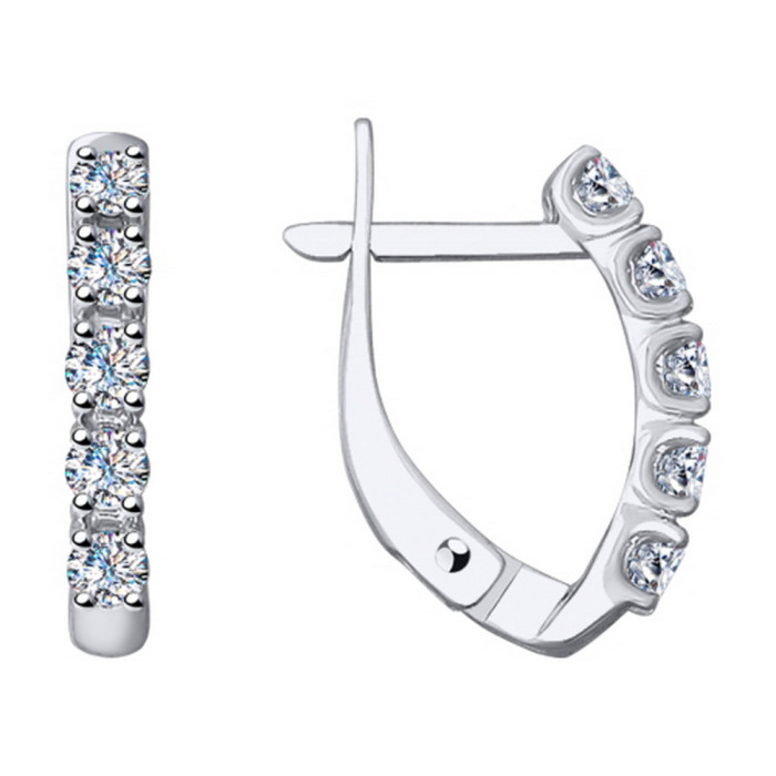 Серьги из белого золота с бриллиантами (035472)