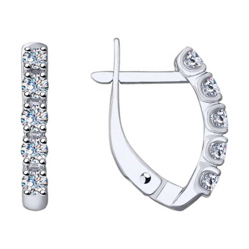 Серьги из белого золота с бриллиантами (035472)