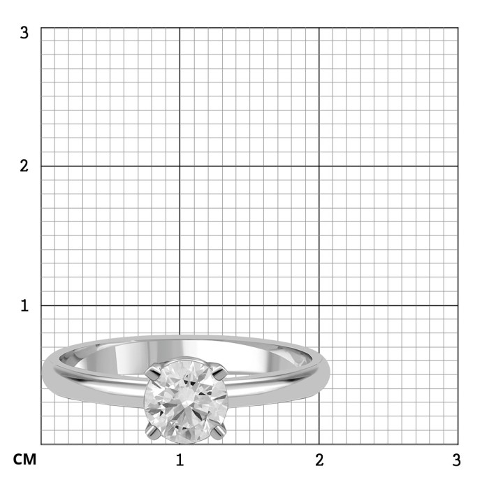 Помолвочное кольцо из белого золота с бриллиантом "Crivelli" (052638)