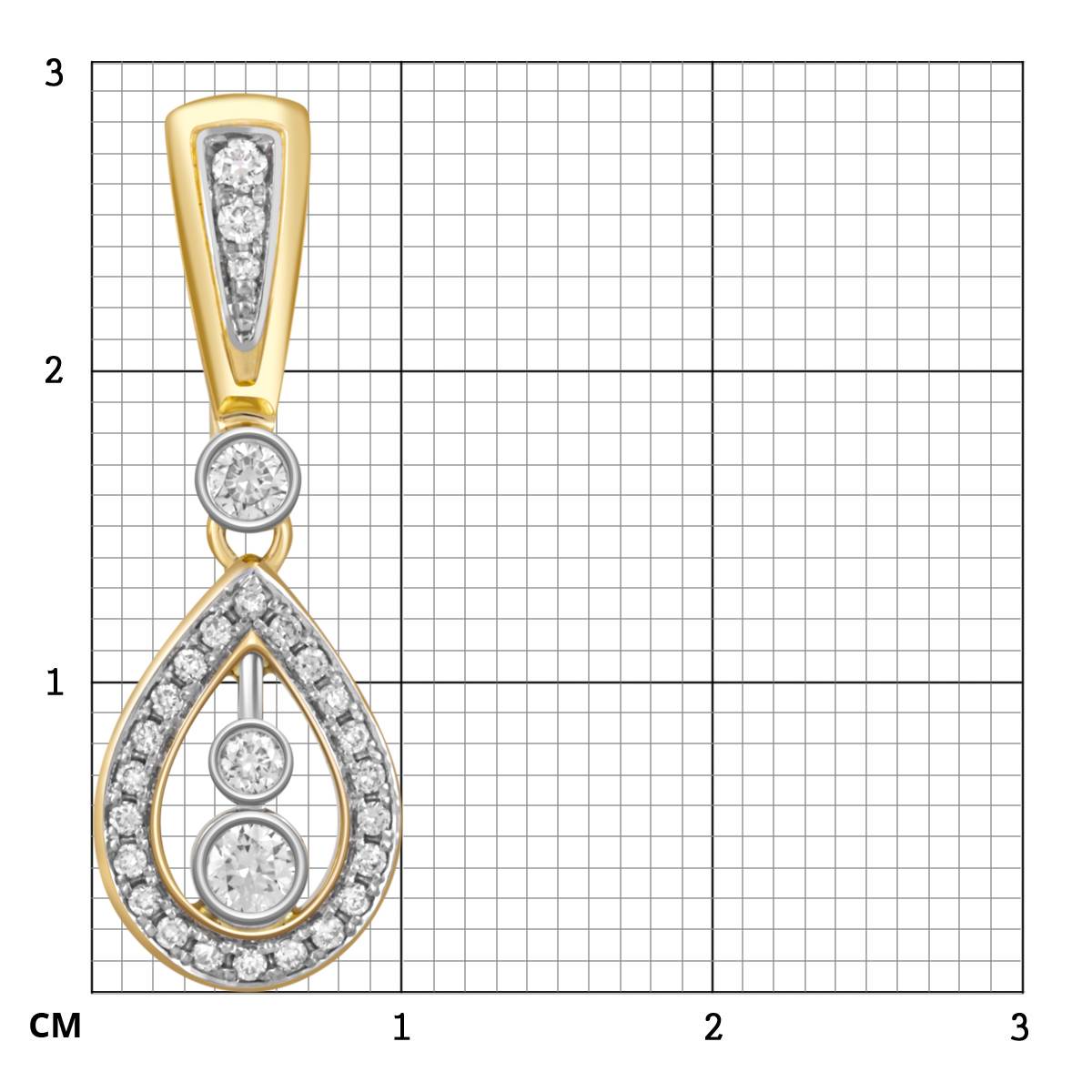 Кулон из жёлтого золота с бриллиантами (048903)