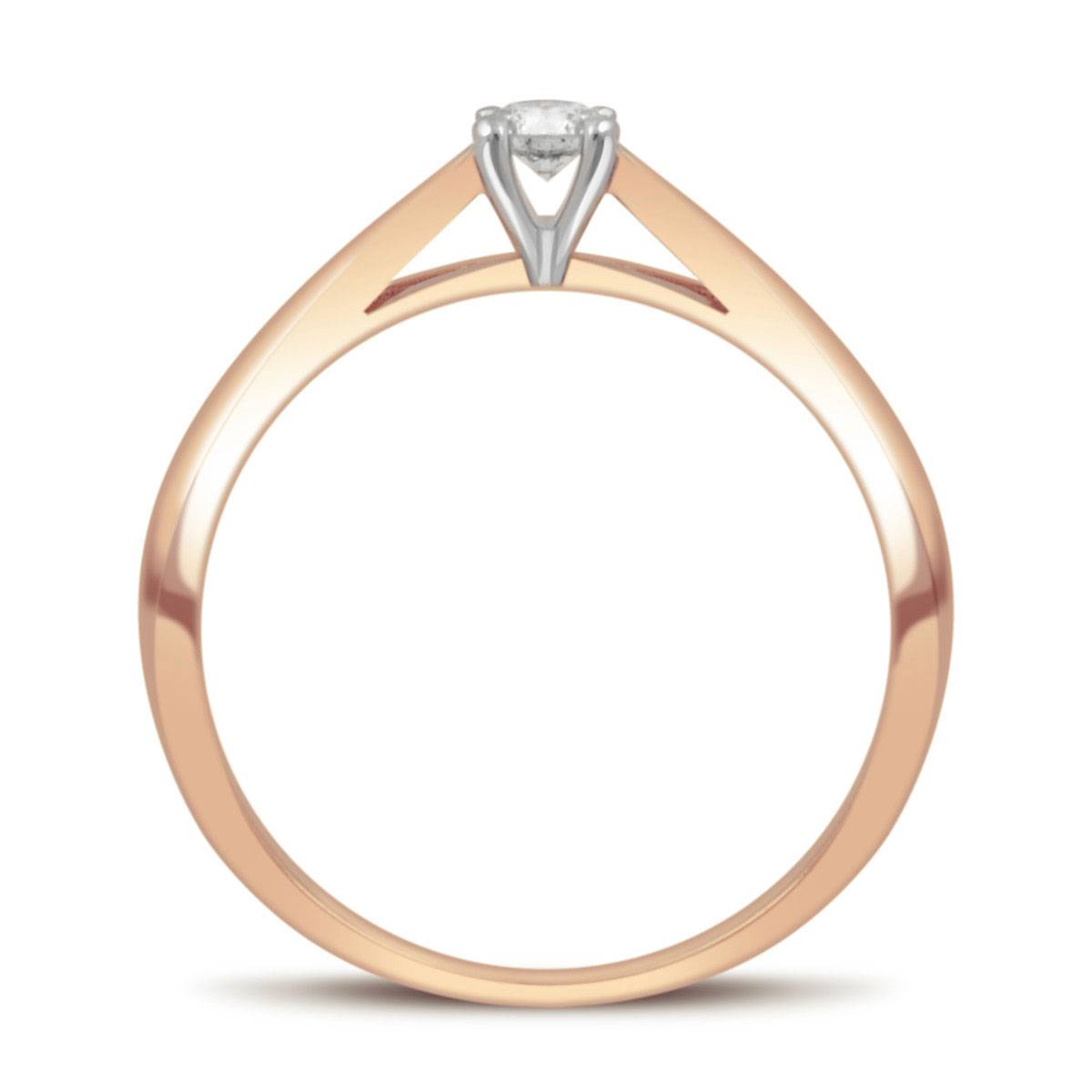 Помолвочное кольцо из красного золота с бриллиантом (032054)