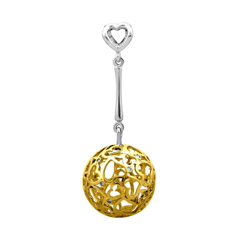 Кулон из комбинированного золота с бриллиантами (027320)