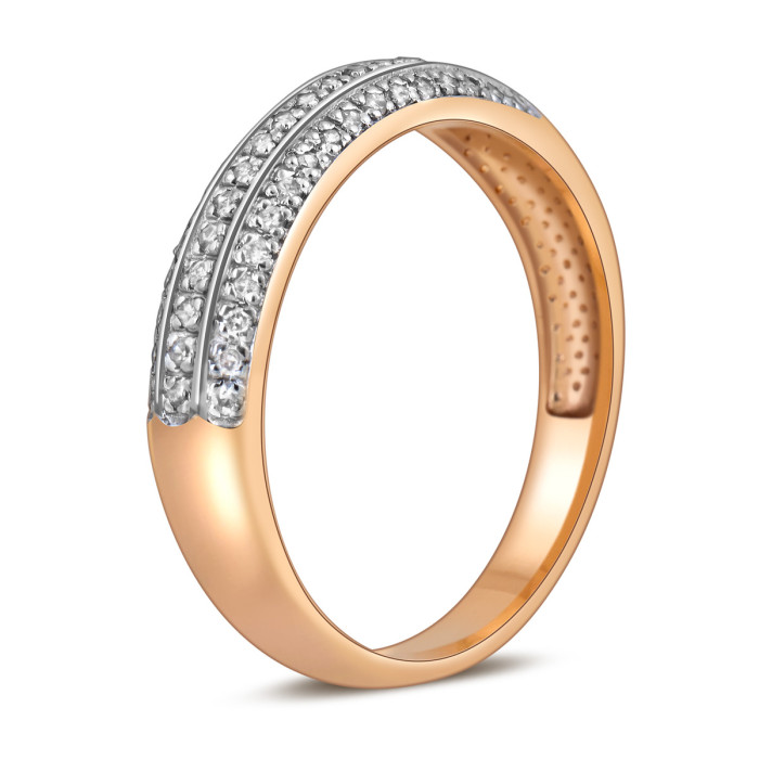 Кольцо из красного золота с бриллиантами (028337)