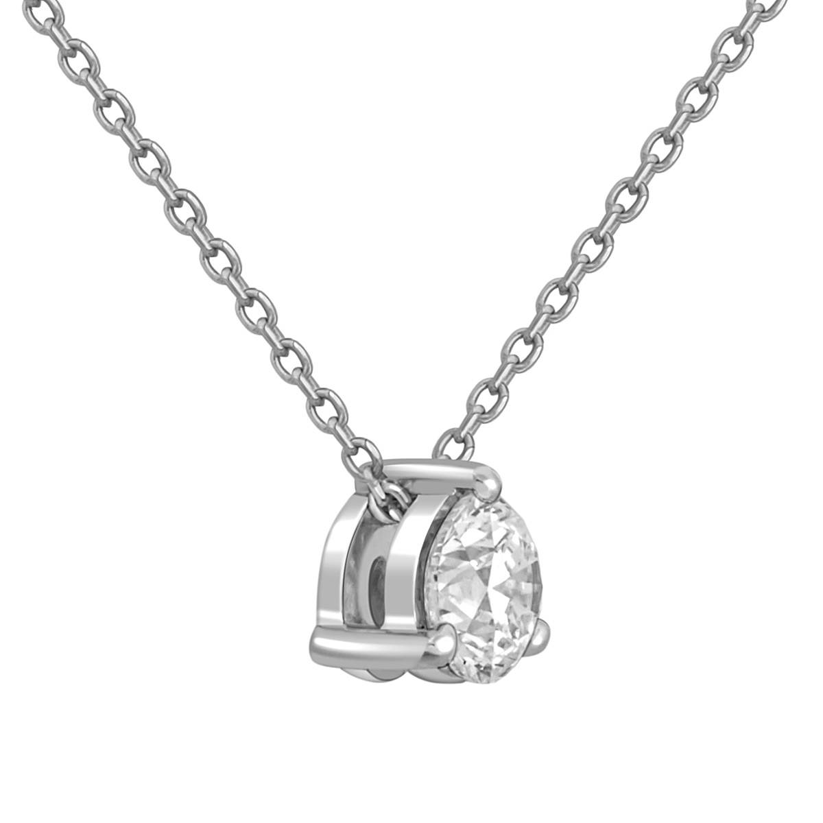 Колье из белого золота с бриллиантом (048914)