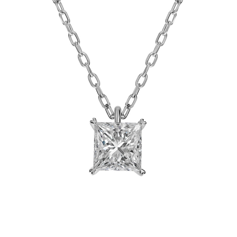 Колье из белого золота с бриллиантом (052649)