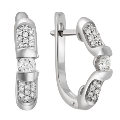 Серьги из белого золота с бриллиантами (036128)