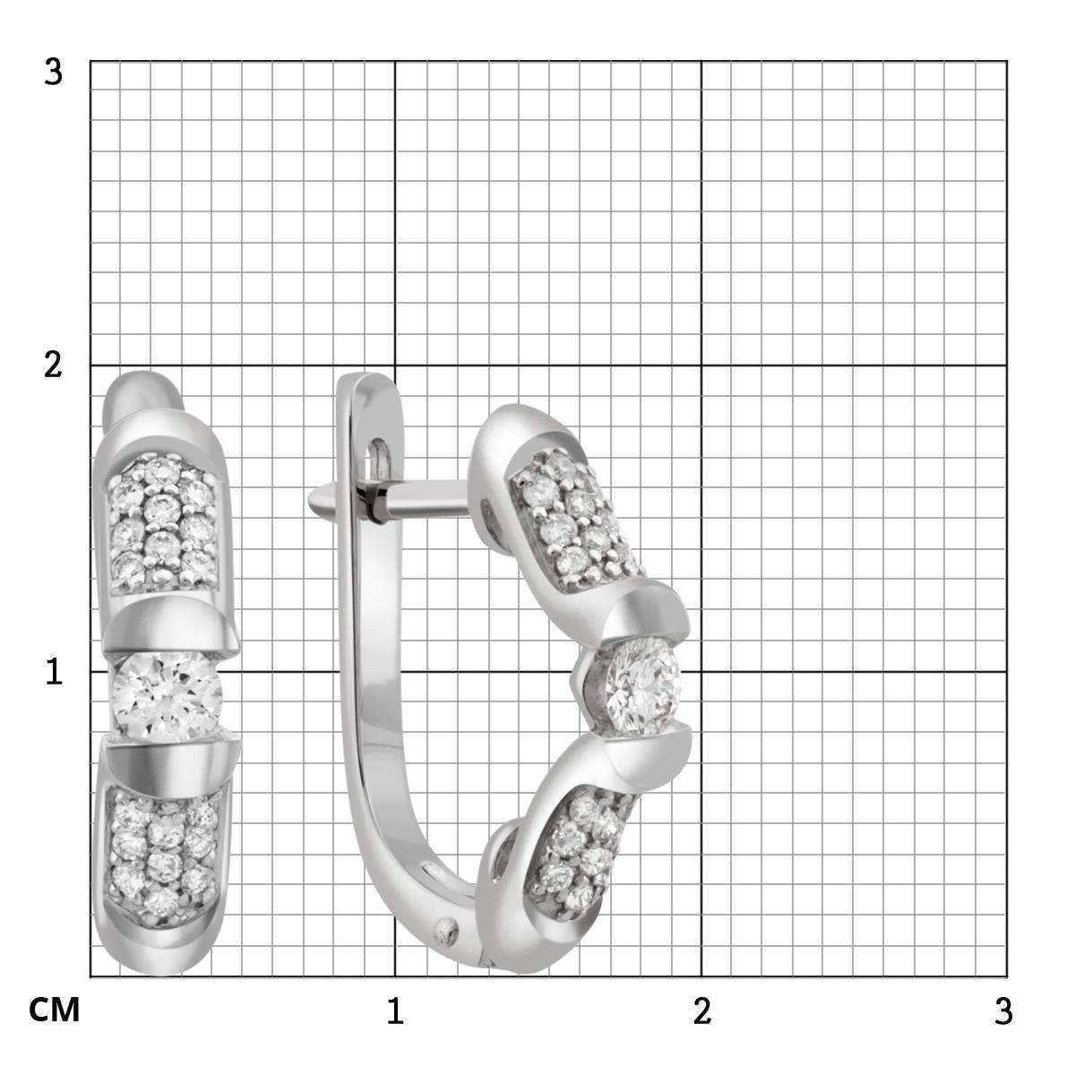 Серьги из белого золота с бриллиантами (036128)