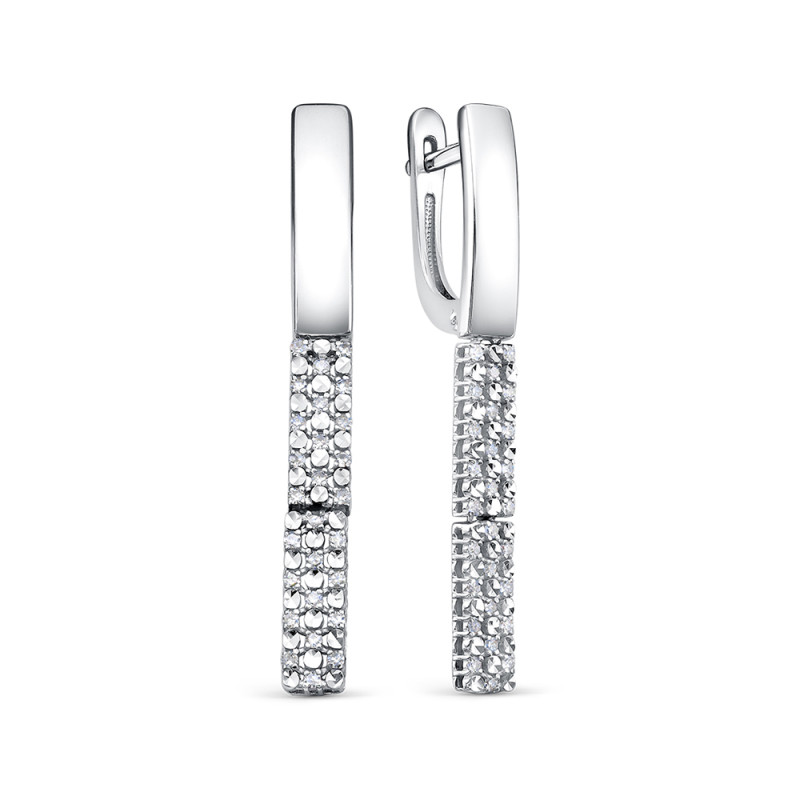 Серьги из белого золота с бриллиантами (061107)