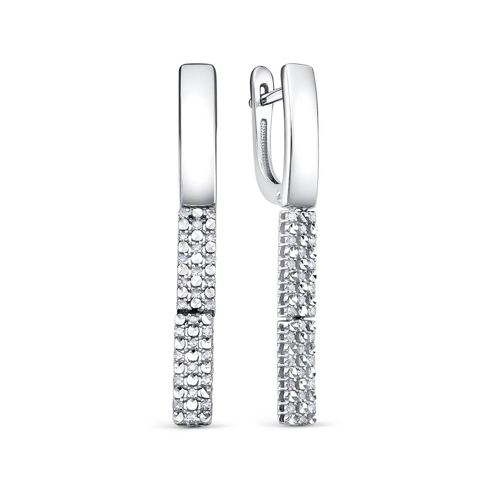 Серьги из белого золота с бриллиантами (061107)