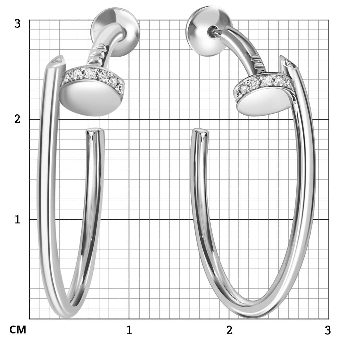 Серьги из белого золота с бриллиантами (059091)