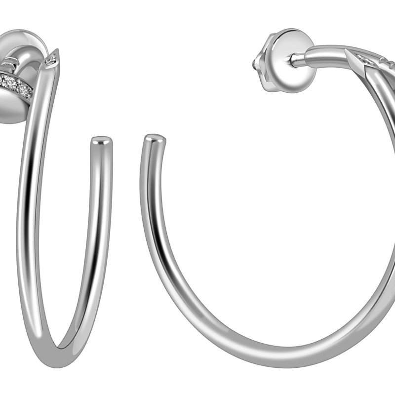 Серьги из белого золота с бриллиантами (059091)