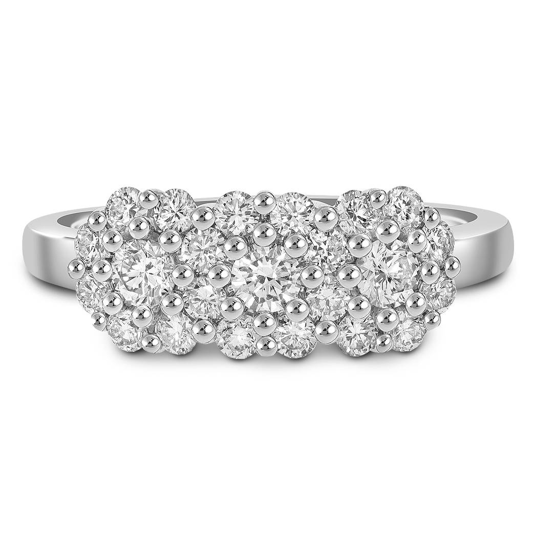 Кольцо из белого золота с бриллиантами (052360)