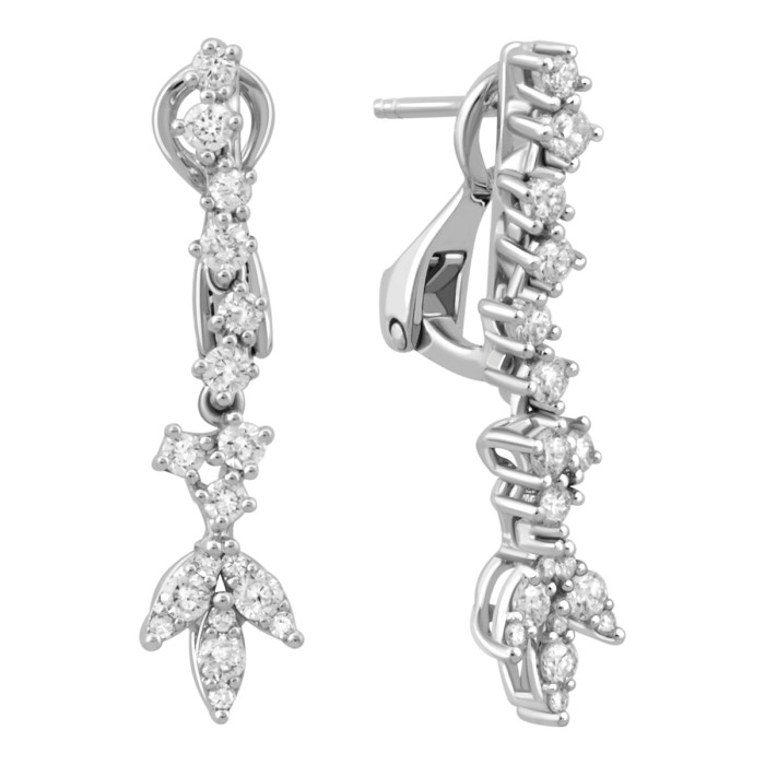 Серьги из белого золота с бриллиантами (039446)