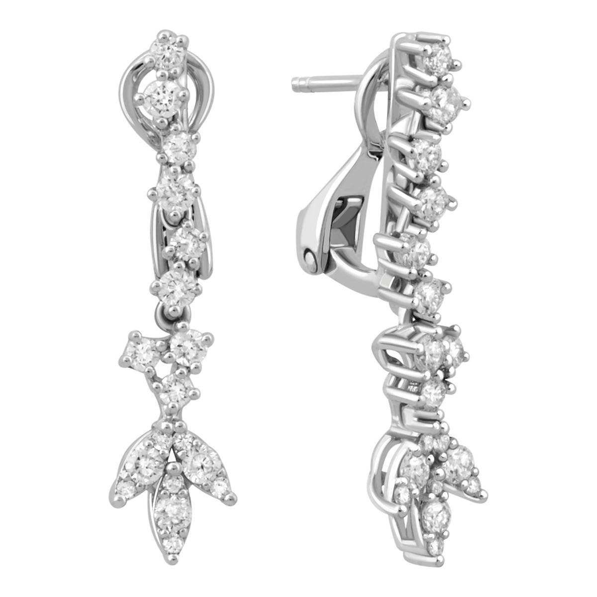 Серьги из белого золота с бриллиантами (039446)