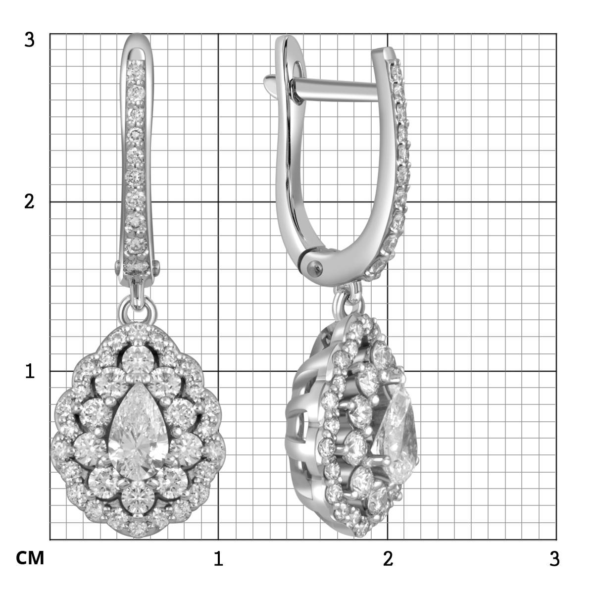 Серьги из белого золота с бриллиантами (053767)