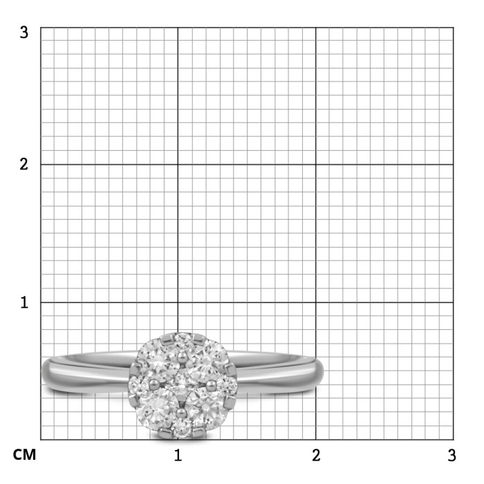 Кольцо из белого золота с бриллиантами "Crivelli" (048960)