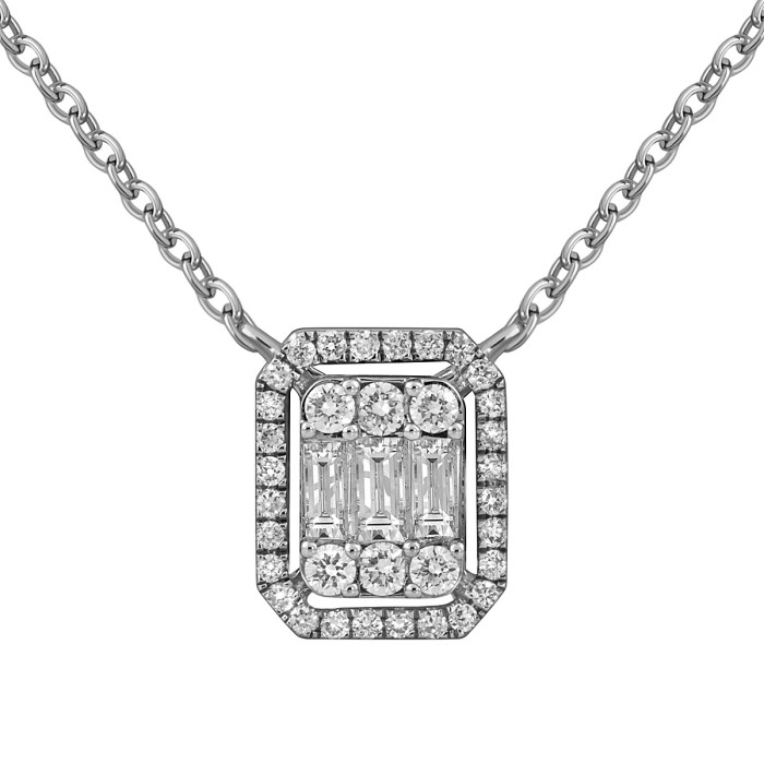 Колье из белого золота с бриллиантами (054906)