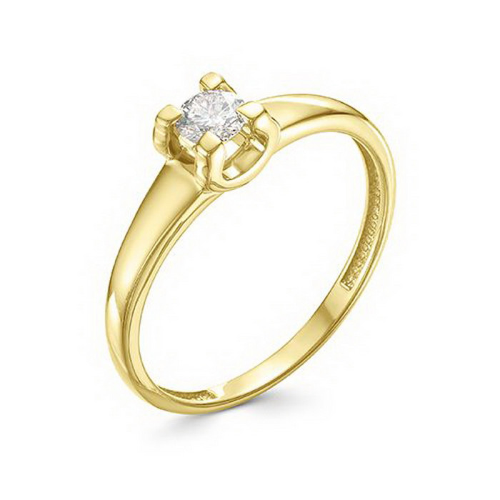 Помолвочное кольцо из жёлтого золота с бриллиантом (033803)