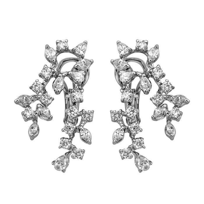 Серьги с бриллиантами из белого золота (005308)