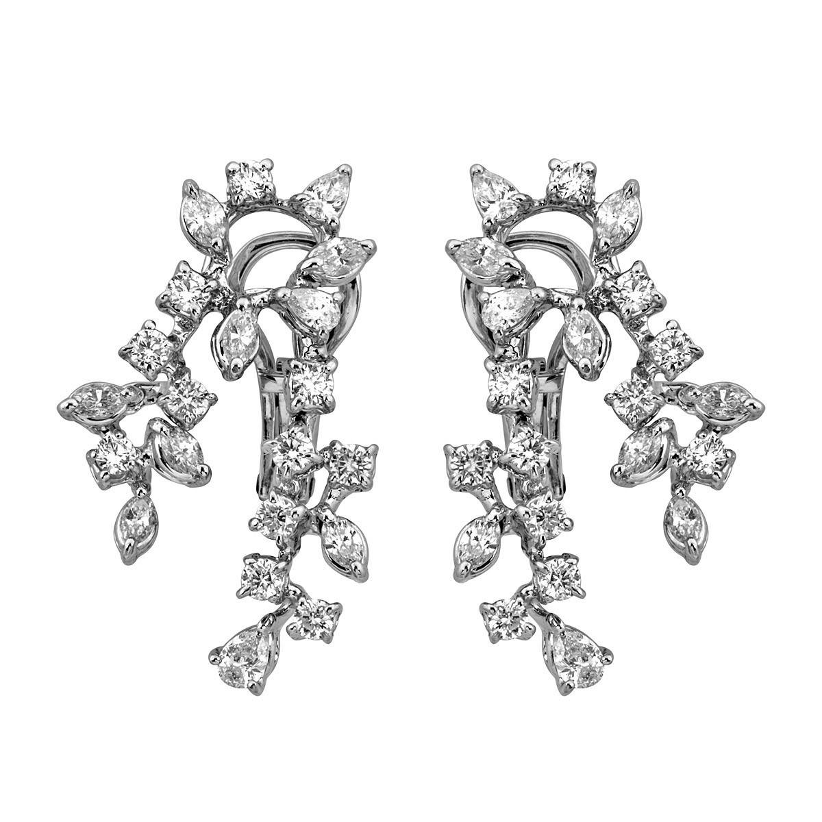 Серьги с бриллиантами из белого золота (005308)