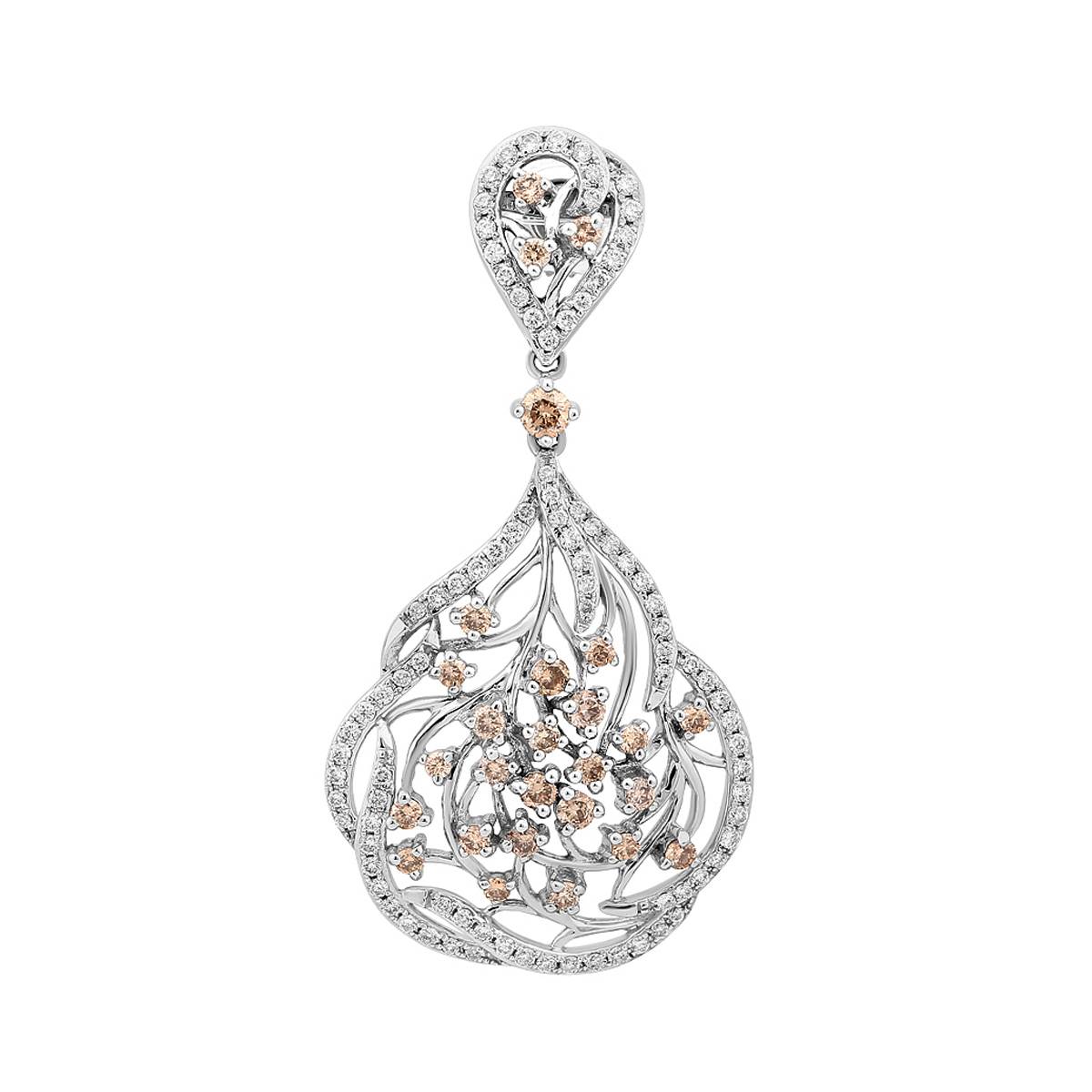 Кулон из белого золота с бриллиантами (046533)