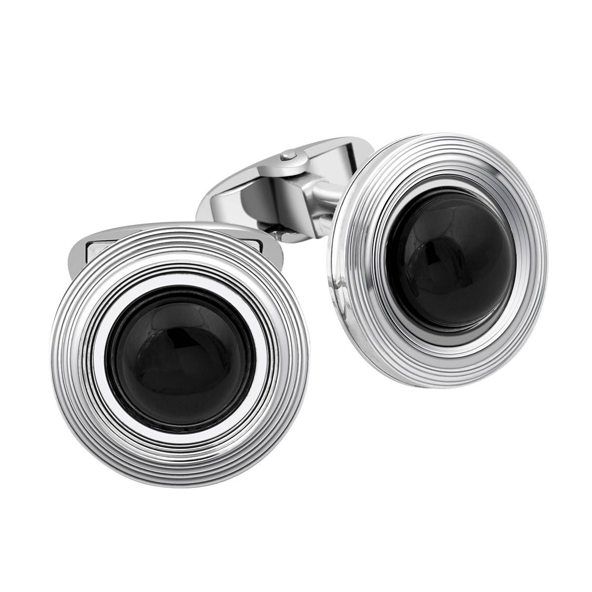 Запонки из серебра с ониксом TIAMO (005241)