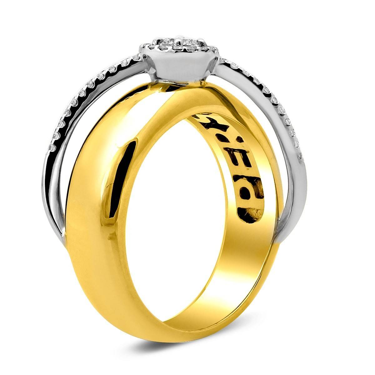 Кольцо из комбинированного золота с бриллиантами (027483)