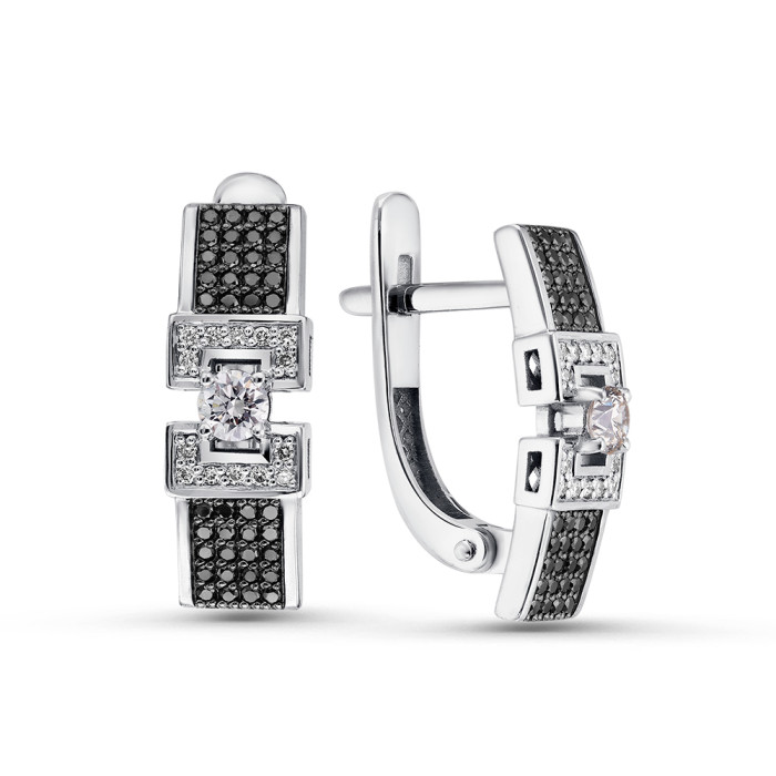 Серьги из белого золота с бриллиантами (052915)