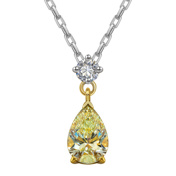 Колье из комбинированного золота с бриллиантами (062903)