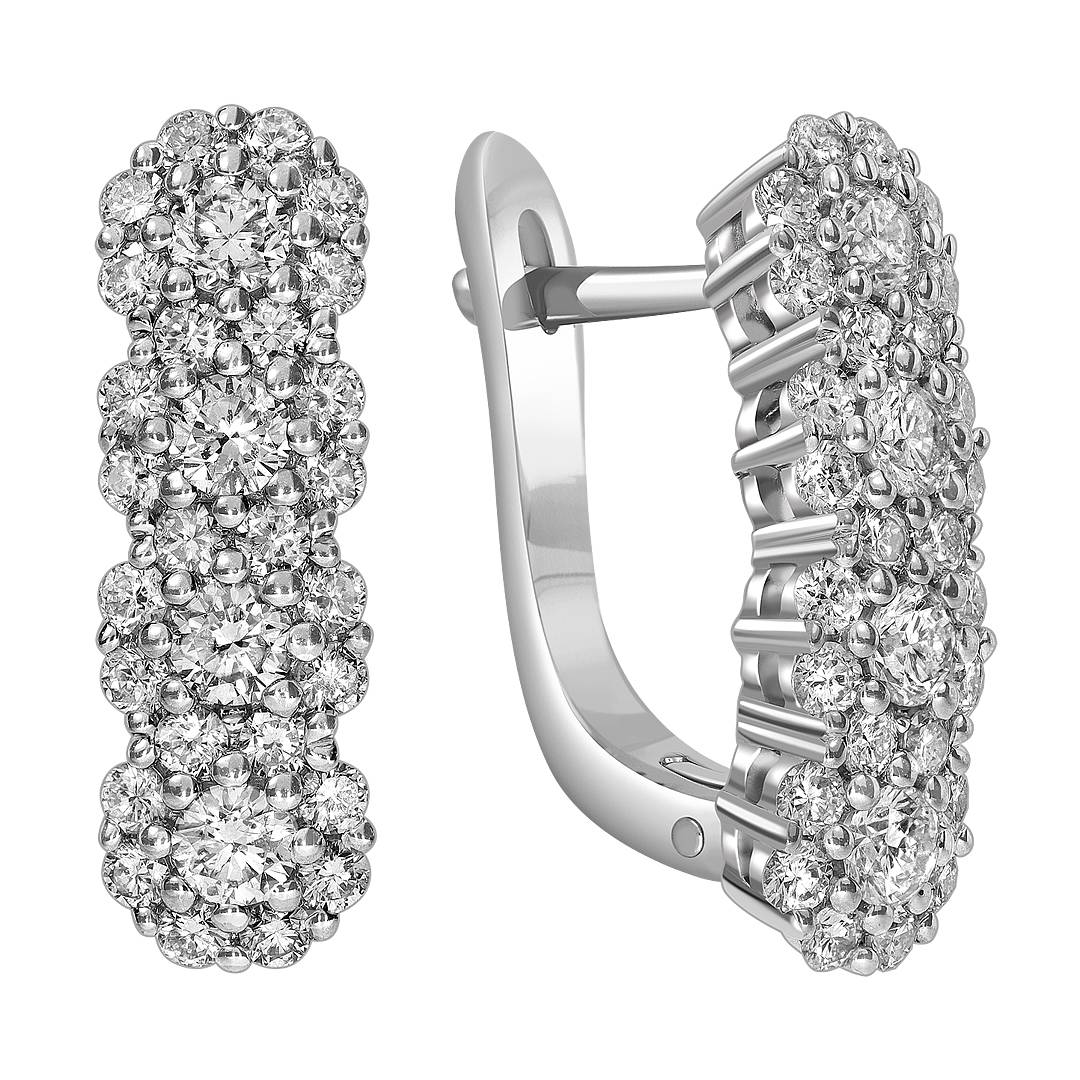 Серьги из белого золота с бриллиантами (051967)