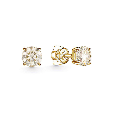 Серьги из жёлтого золота с бриллиантами (049601)