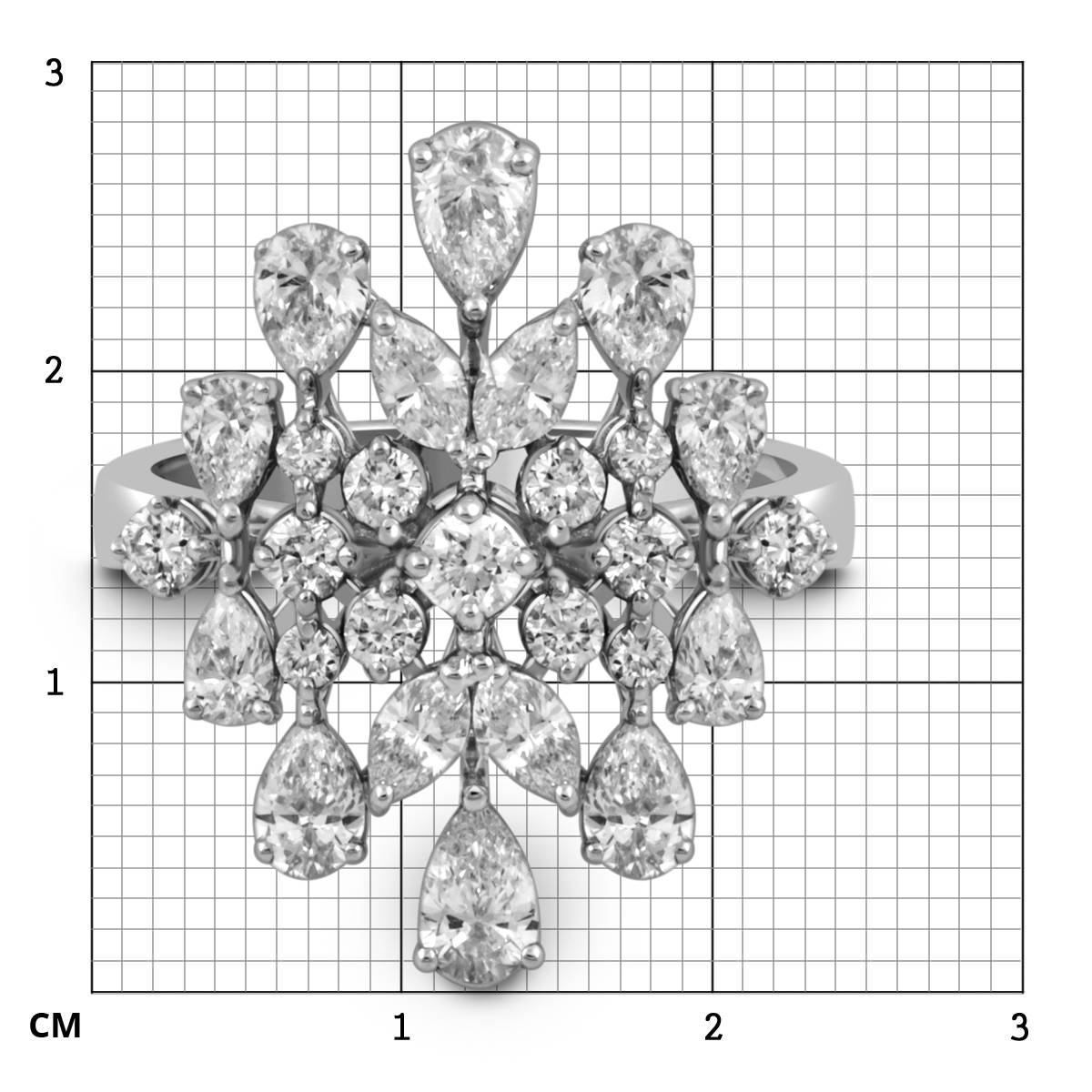 Кольцо из белого золота с бриллиантами (051992)