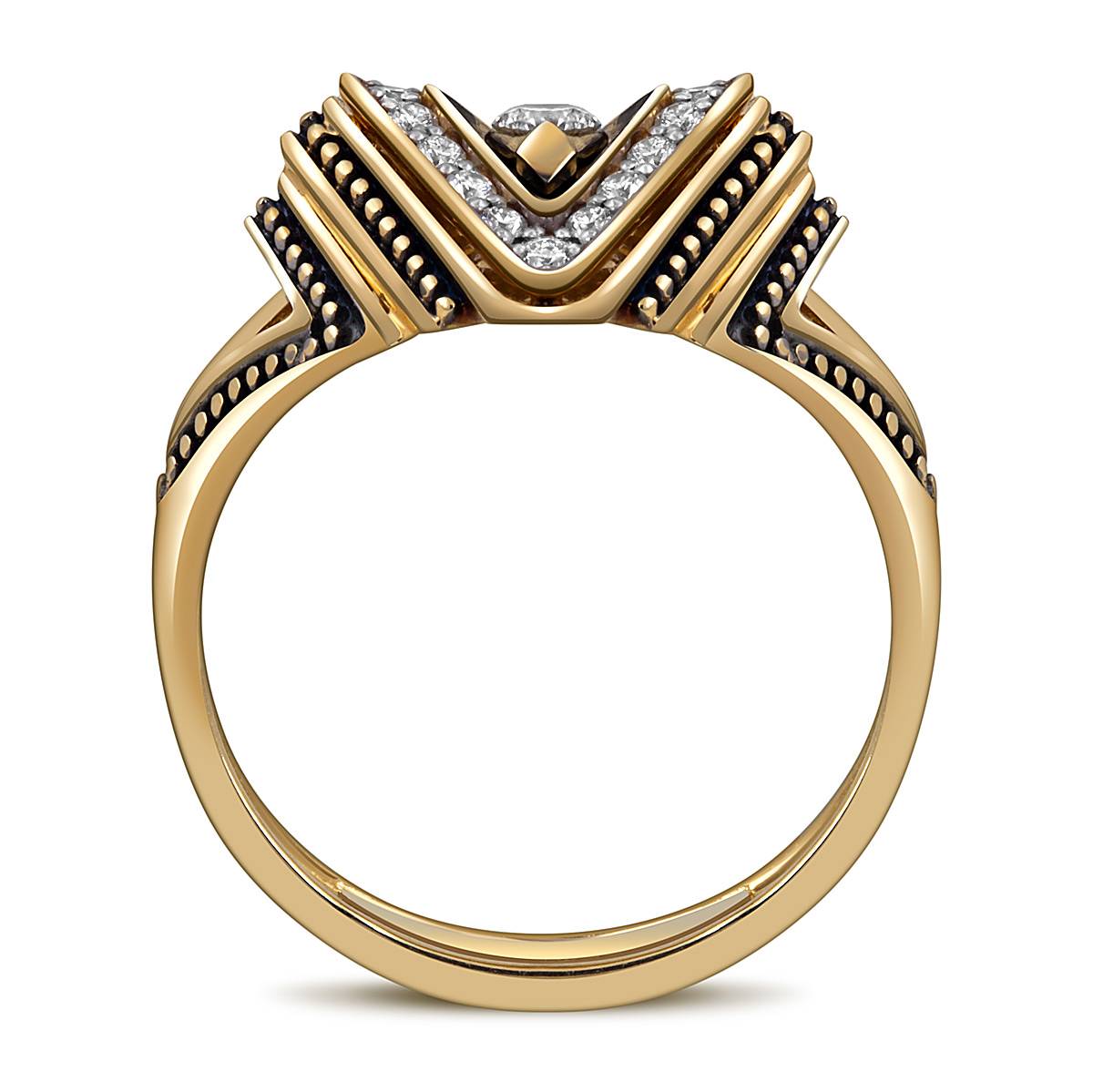 Кольцо из жёлтого золота с бриллиантами (052959)