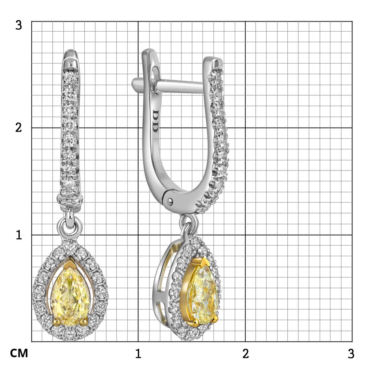 Серьги из белого золота с бриллиантами (062970)