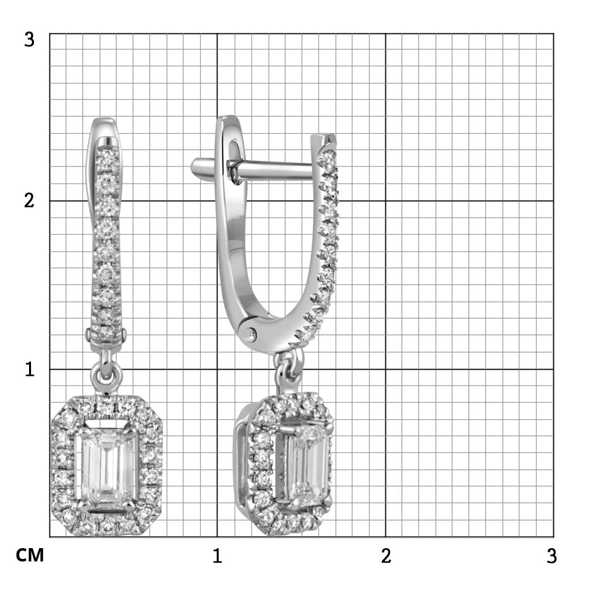Серьги из белого золота с бриллиантами  (051644)
