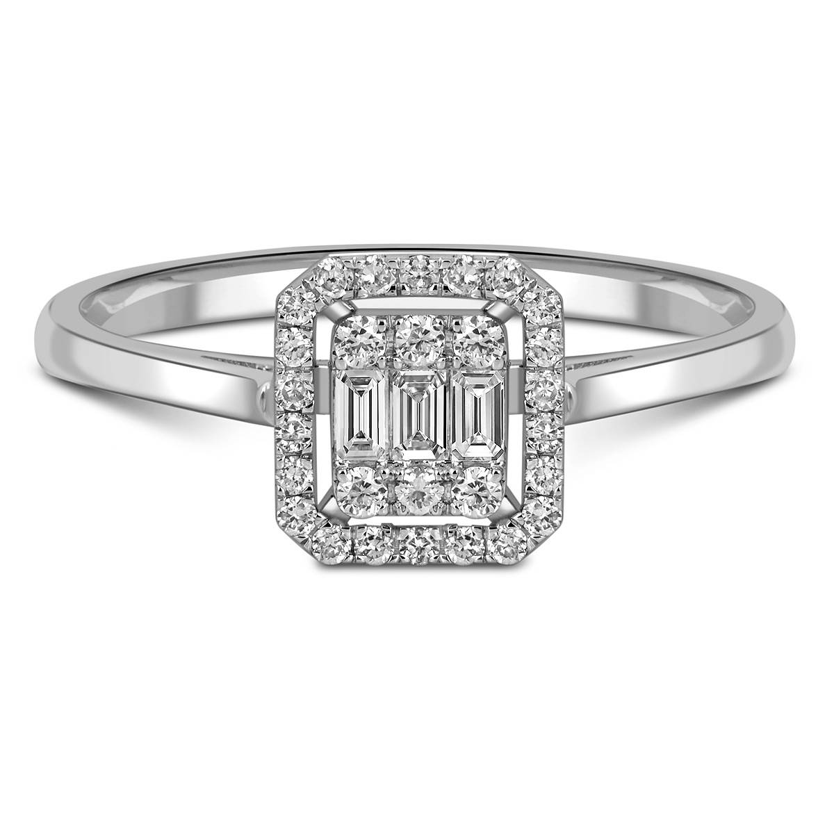 Кольцо из белого золота с бриллиантами (052297)