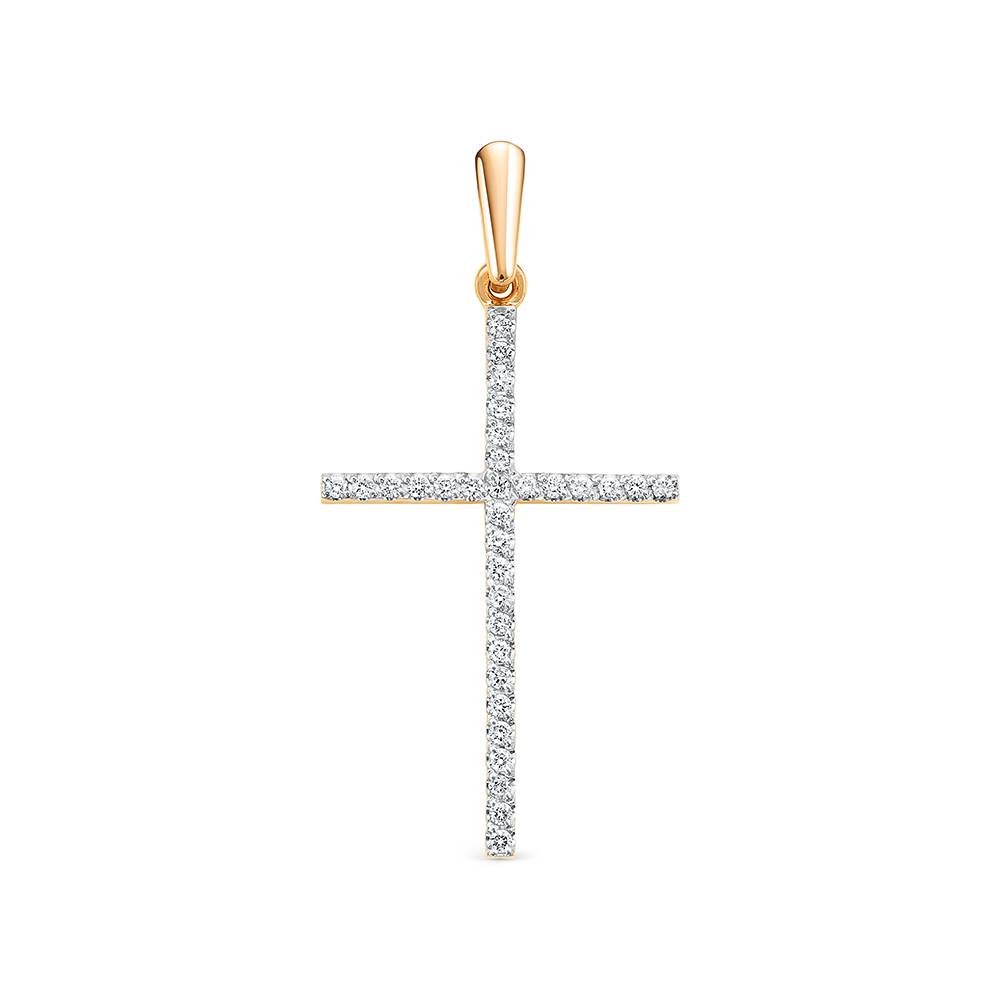 Кулон из красного золота с бриллиантами (049620)