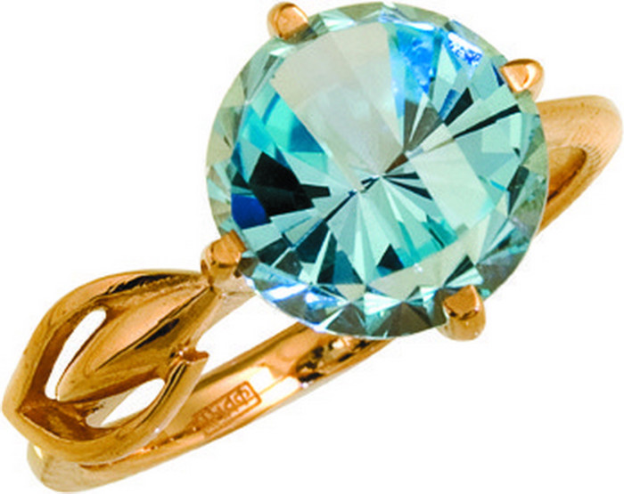 Кольцо из жёлтого золота с топазом (026751)