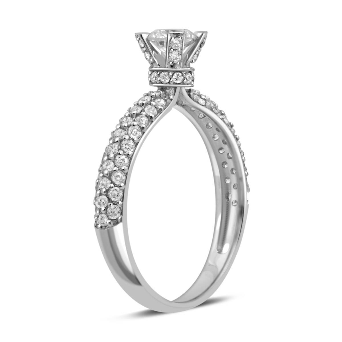 Помолвочное кольцо из белого золота с бриллиантами (035759)