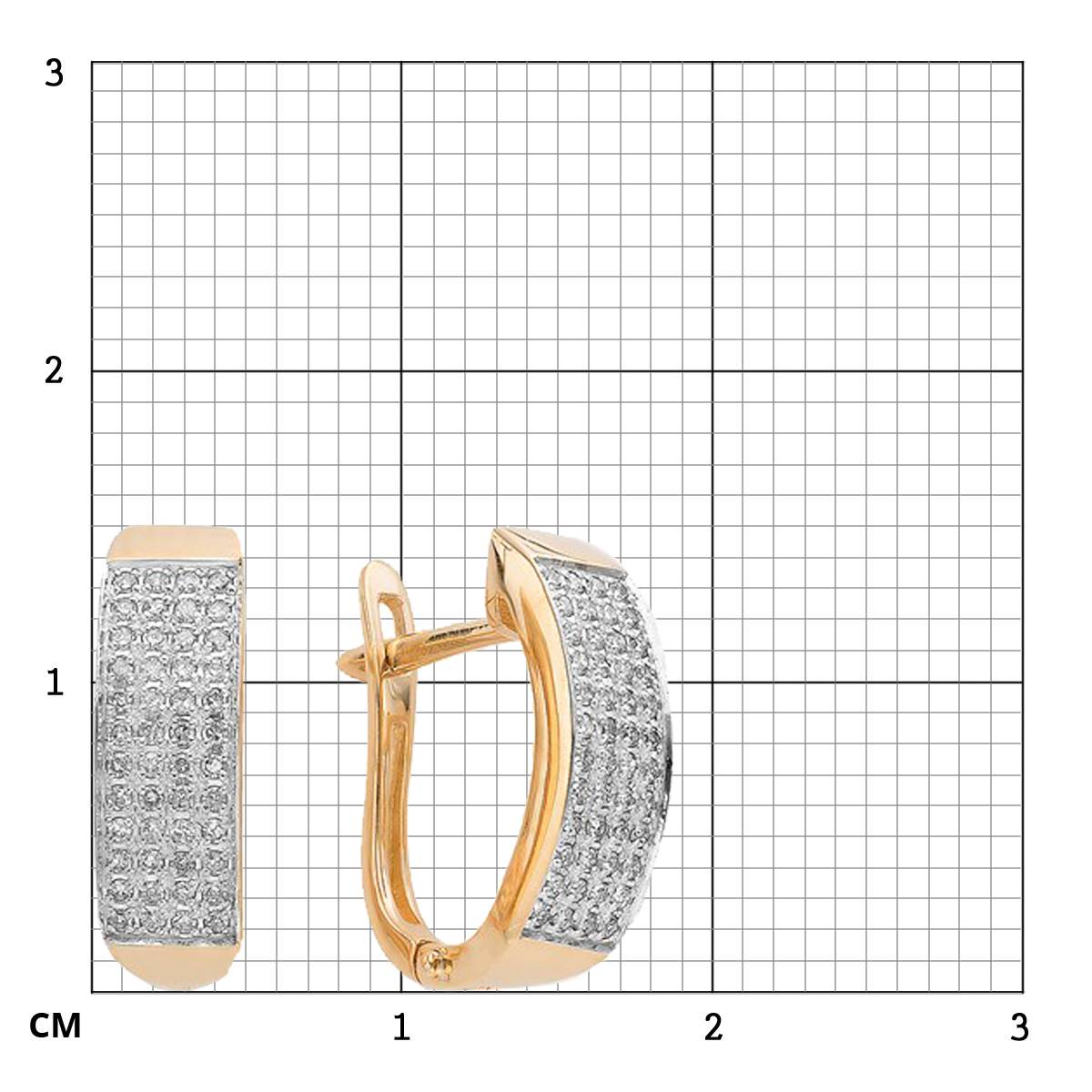 Серьги  из комбинированного золота с бриллиантами (034864)