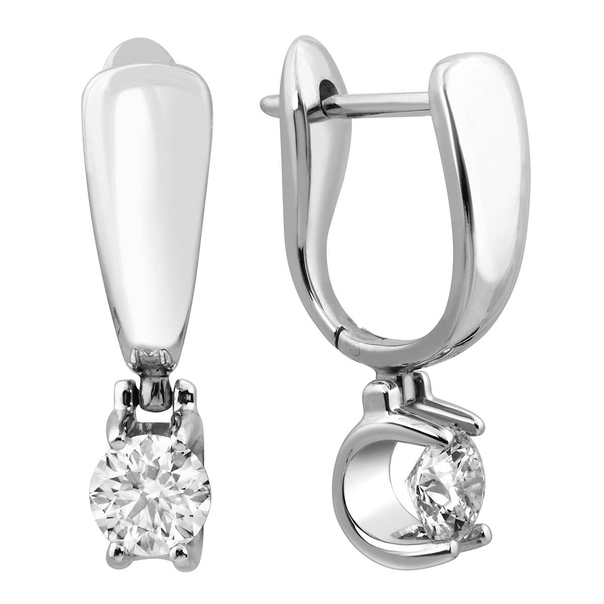 Серьги из белого золота с бриллиантами (049671)