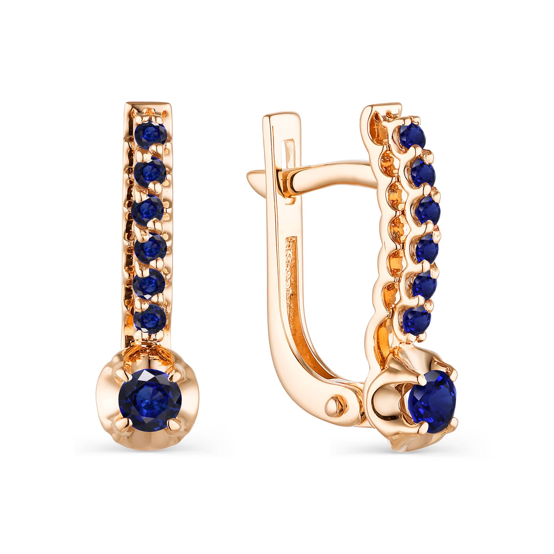 Серьги из красного золота с сапфирами (043601)