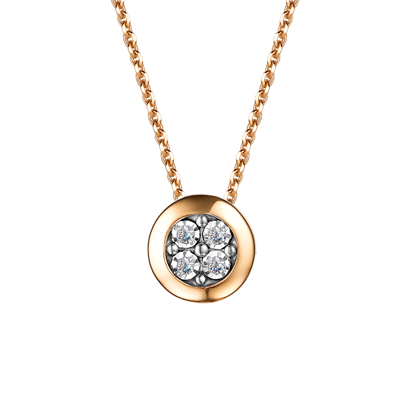 Колье из красного золота с бриллиантами (050244)