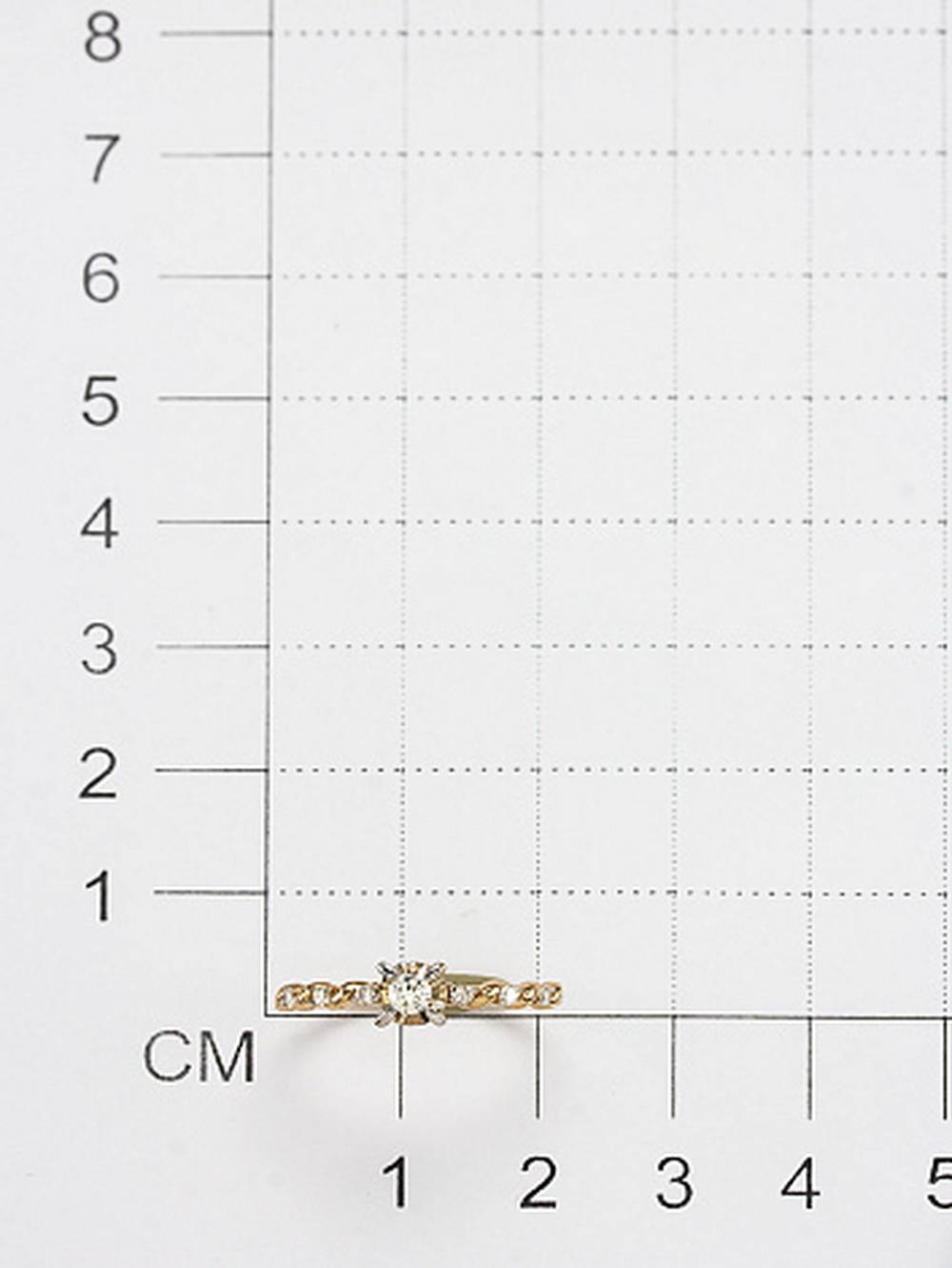 Помолвочное кольцо из красного золота с бриллиантами (053686)