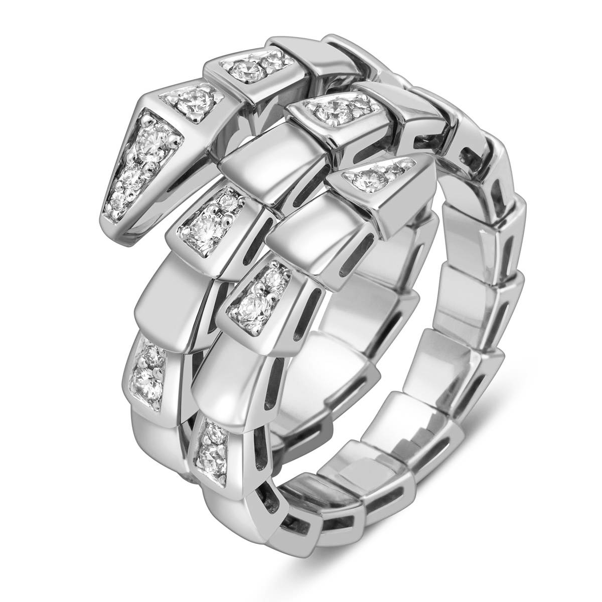 Кольцо из белого золота с бриллиантами (058540)