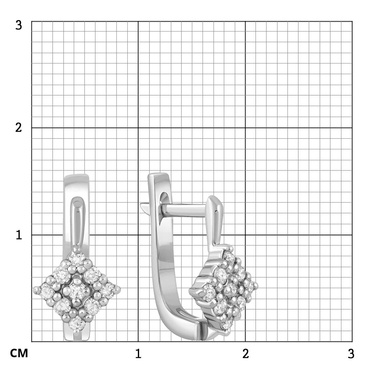 Серьги из платины с бриллиантами (048417)