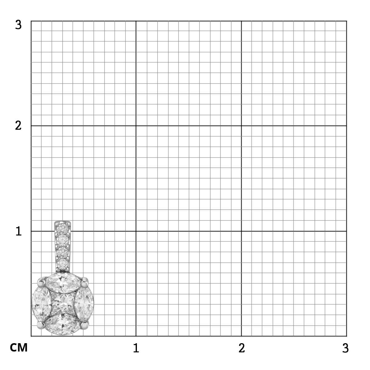 Кулон из белого золота с бриллиантами (043924)