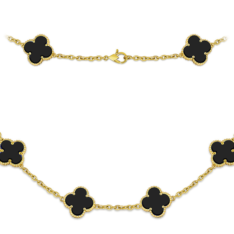 Колье из жёлтого золота с ониксом (052041) Колье из жёлтого золота с ониксом (052041)