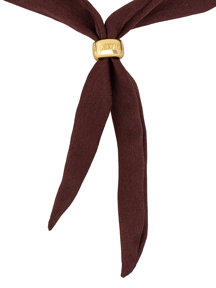 Колье из серебра с эмалью и шёлком 