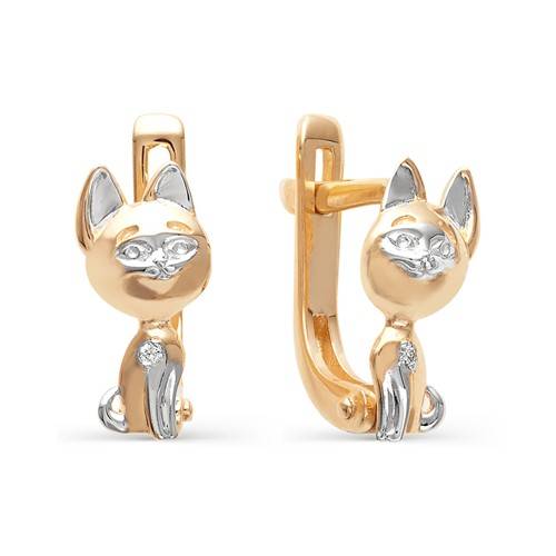 Серьги из красного золота с бриллиантами 